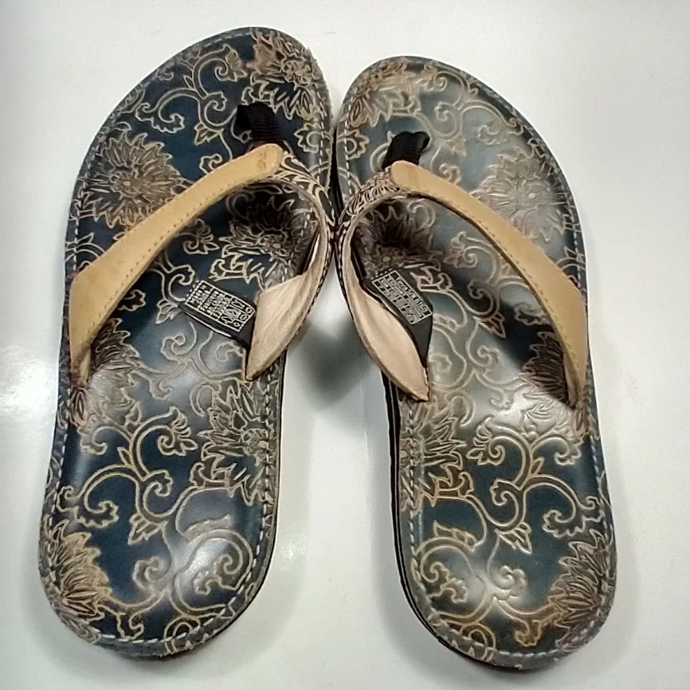 Teva Habit River Floral Leather Sandals Women's sz 7 (6160) - Picture 7 of 9